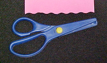 blue plastic scrapbooking scissors - wave edge