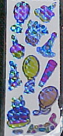 Happy Birthday prisim sticker assortment