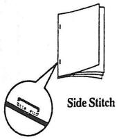 Illustration of side stitching soft cover books.